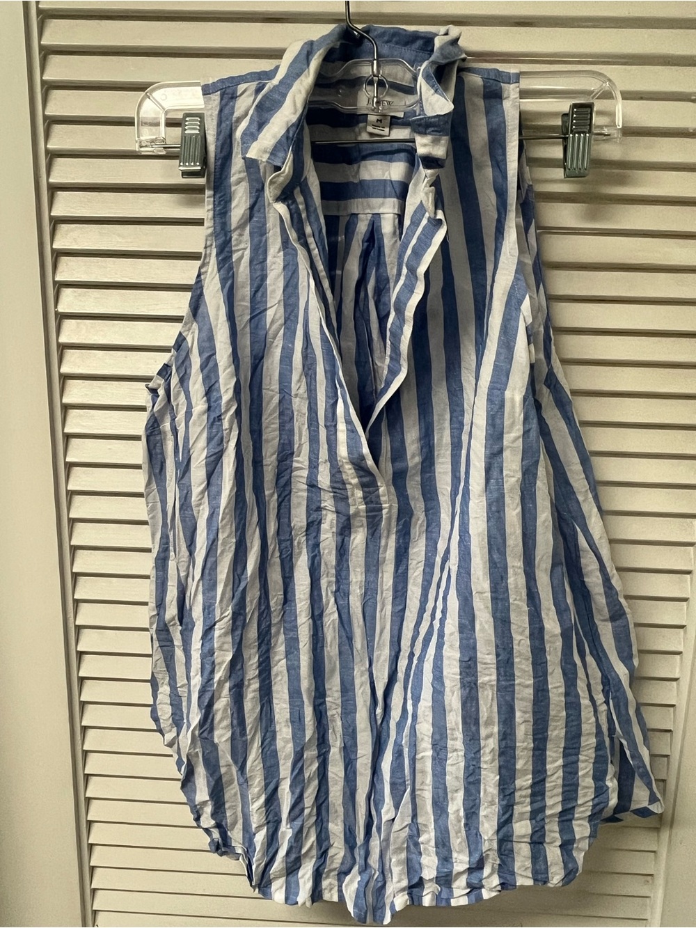 J. CREW ✨Light Blue & White Vertical Stripe Button-Up Top✨M